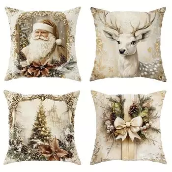 Рождественское украшение наволочка Санта-Клаус Олень Рождественская елка наволочка диванная подушка комплект комната украшение дома 40x40cm