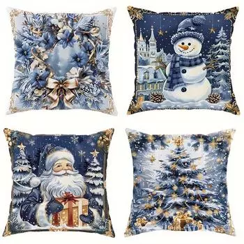 Рождественское украшение наволочка Санта-Клаус снеговик елка узор подходит для дома комната диван подушка чехол подарок другу 40x40cm