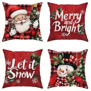 Рождественское украшение наволочка Санта-Клаус Снеговик красная наволочка диванная подушка комплект для комнаты украшение для дома подарок для друзей 40x40cm