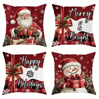Рождественское украшение наволочка Счастливого Рождества Санта-Клаус Снеговик узор подходит для дома комната диван подушка чехол подарок 40x40cm