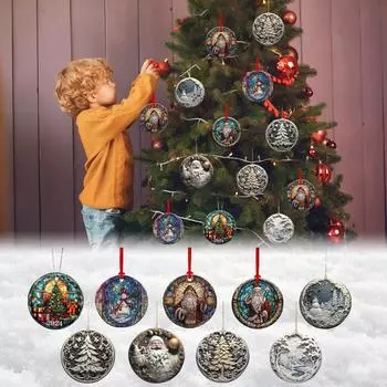 Рождественское украшение Подвеска Рождественская елка Бирка Тематическая вечеринка Поделки Орнамент One Size