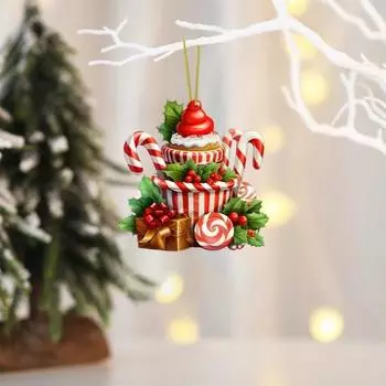 Рождественское украшение подвесная конфета тростник кекс украшение леденец десерт акриловая подвеска для рождественской елки