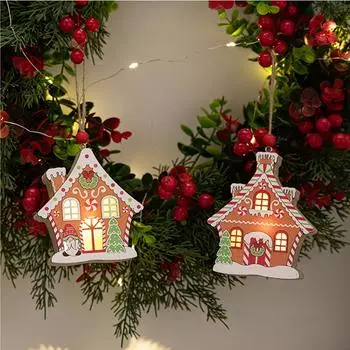 Рождественское украшение, подвесное украшение, светодиодное подвесное украшение для дерева, дверной ручки, каминной доски, окна, камина, стены One Size