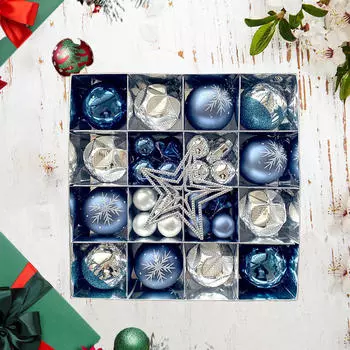 Рождественское украшение подвесной кулон декоративный крытый праздничный фото реквизит украшение для жизни Blue and Gold