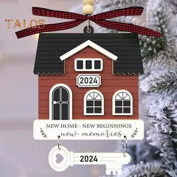 Рождественское украшение, подвесной кулон с шнурком, легко подвешивается, декоративное универсальное украшение, деревянное украшение A