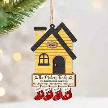 Рождественское украшение, подвесной кулон с шнурком, легко подвешивается, декоративное универсальное украшение, деревянное украшение A