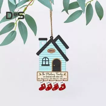 Рождественское украшение, подвесной кулон с шнурком, легко подвешивается, декоративное универсальное украшение, деревянное украшение A