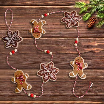 Рождественское украшение, рождественская деревянная пряничная вывеска, милый кулон, оберег для фермерского дома Style A