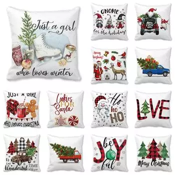 Рождественское украшение, Рождественская елка, принт, чехол для подушки, домашняя гостиная, украшение для дивана, подушка, чехол для подушки 45x45 см 40X40CM