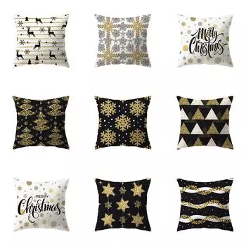 Рождественское украшение, рождественская тема, чехол для подушки с узором снежинки, домашняя гостиная, украшение для дивана, подушка, наволочка 40X40CM