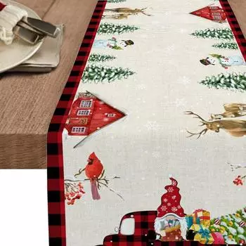 Рождественское украшение, розовый романтический обеденный стол, моющийся льняной стол, обеденный стол на вращающемся шкиве, свадебный декор в деревенском стиле, аксессуары 150x33cm
