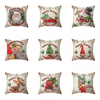 Рождественское украшение с палевым принтом, чехол для подушки, украшение для дома, гостиной, дивана, полиэстеровая подушка, наволочка 40X40CM