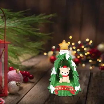 Рождественское украшение с подсветкой, практичное, устойчивое размещение, прочная настольная статуя, статуэтка из смолы для стола, гостиной, спальни, в помещении Bear