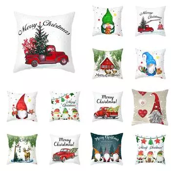 Рождественское украшение с принтом гнома, чехол для подушки, украшение для дома, гостиной, дивана, наволочка 40X40CM