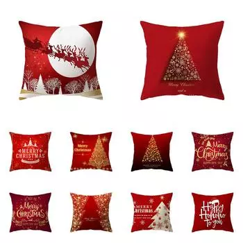 Рождественское украшение Санта-Клаус с принтом, чехол для подушки, украшение для дома, гостиной, дивана, квадратная подушка, наволочка 40X40CM