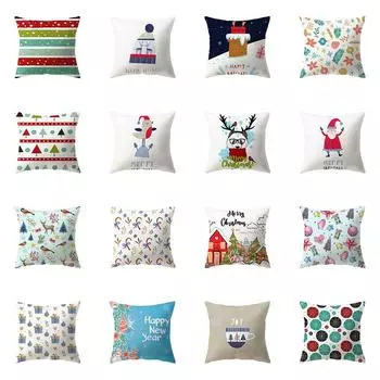 Рождественское украшение Санта-Клаус с принтом, чехол для подушки, украшение для дома, гостиной, дивана, квадратная подушка, наволочка 40X40CM