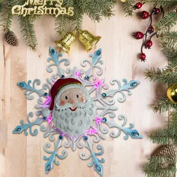 Рождественское украшение Санта-Клаус железный 31x3.5x31см подвесное украшение праздничный подарок