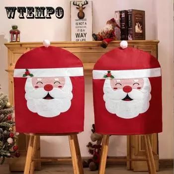 Рождественское украшение Сиденье Крышка Пожилой стиль Обеденный стол и стул Домашнее сиденье Крышка Рождественский стул Обложка Украшения 2 pc