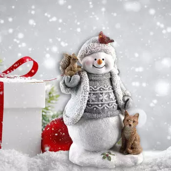 Рождественское украшение снеговика, настольная статуя, настольная скульптура, световой реквизит для фотосъемки