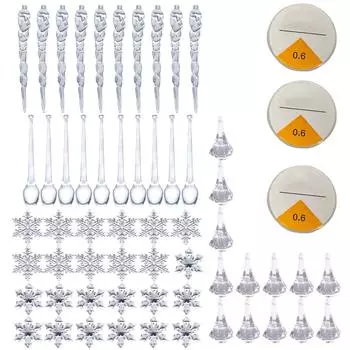 Рождественское украшение Снежинка Подвеска Снежинка Креативный магазин искусств Ювелирный магазин Сцена Макет 57 шт One Size белый