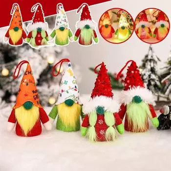 Рождественское украшение, светящаяся милая кукла, безликая кукла с рогами старика, кукла