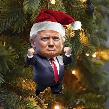 Рождественское украшение Трамп 2D Акриловый Автомобильный Зеркало Заднего Вида Подвеска Мультфильм Трамп C