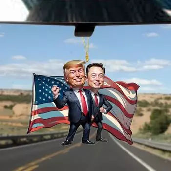 Рождественское украшение Трампа 2024 года, забавное акриловое украшение Трампа, подвесное украшение на рождественскую елку для заднего вида автомобиля, аксессуар