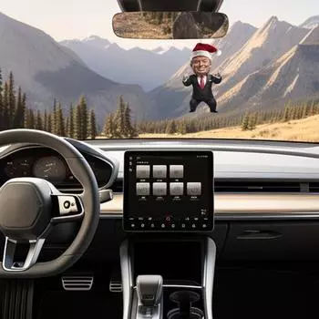 Рождественское украшение Трампа 2D акриловое зеркало заднего вида автомобиля подвеска мультфильм Трамп рождественская елка украшение для двери рюкзака