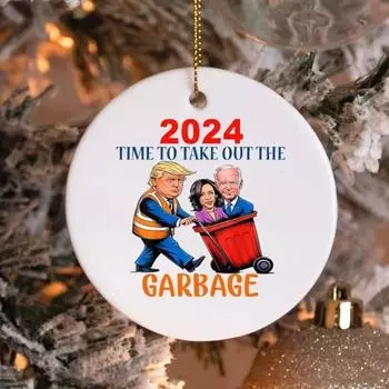 Рождественское украшение Трампа, плоское акриловое подвесное украшение, мусоровоз Трампа, коллекционное украшение на рождественскую елку, подарок для сторонников A