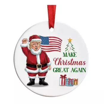 Рождественское украшение Трампа Сделай Рождество Великим Снова Подвесное украшение Плоский Акриловый Санта-Клаус Декор Трампа