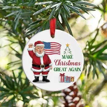 Рождественское украшение Трампа Сделай Рождество Великим Снова Подвесное украшение Плоский Акрил Санта-Клаус Декор Трампа Подарки для сторонников A