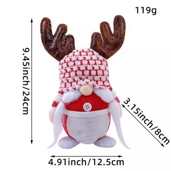 Рождественское украшение в виде безликой куклы, рога, кукла старика, гном с белой бородой, стоячая кукла, украшение для окна