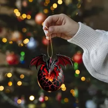 Рождественское украшение в виде дракона стихий, 2D акриловый кулон в виде дракона, подвесное украшение для салона автомобиля, подарок для любителей драконов A