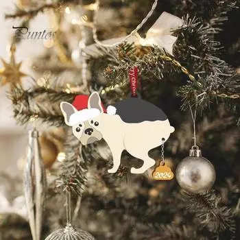 Рождественское украшение в виде какающей собаки, деревянное украшение в виде собачьих какашек, подвесная подвеска на рождественскую елку для домашнего праздничного декора B