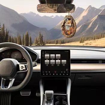 Рождественское украшение в виде лисы, 2D акриловое лесное животное, подвесное украшение, лиса в дупле дерева, праздничное украшение для рождественской елки, подарок любителям животных 1pc Fox