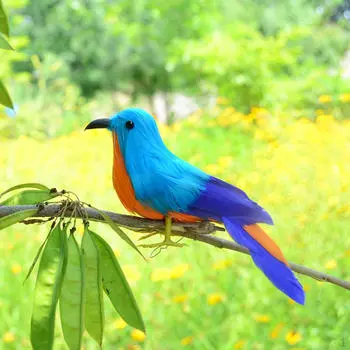 Рождественское украшение в виде птицы с перьями, украшение для сада, дерева бонсай, декор в ассортименте, 7 стилей на выбор e