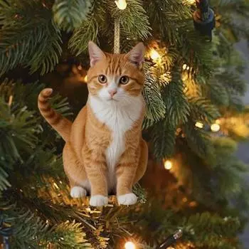 Рождественское украшение в виде собаки, 2D акриловое украшение в виде щенка, подвесное украшение на рождественскую елку, украшение для салона автомобиля, зеркало заднего вида, подарок для любителя собак E