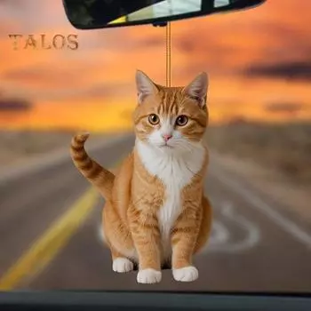 Рождественское украшение в виде собаки, 2D акриловое украшение в виде щенка, подвесное украшение на рождественскую елку, украшение для салона автомобиля, зеркало заднего вида, подарок для любителя собак B