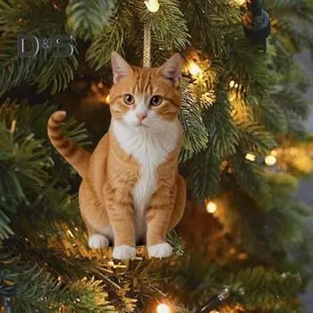 Рождественское украшение в виде собаки, 2D акриловое украшение в виде щенка, подвесное украшение на рождественскую елку, украшение для салона автомобиля, зеркало заднего вида, подарок для любителя собак D