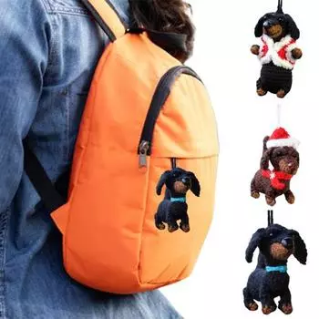 Рождественское украшение в виде таксы, подвесное украшение ручной работы в виде таксы, вязаная подвеска в виде собаки, рождественский подарок для любителей собак A