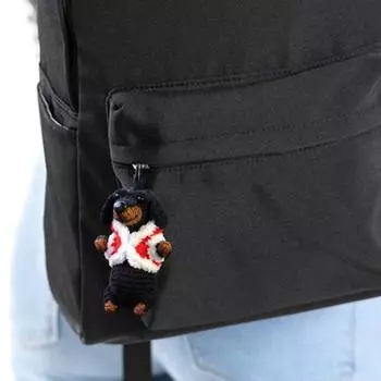 Рождественское украшение в виде таксы, подвесное украшение ручной работы в виде таксы, вязаная подвеска в виде собаки, рождественский подарок для любителей собак A