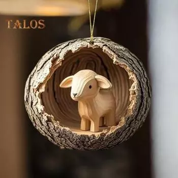 Рождественское украшение в виде животного 2D акриловое мультяшное лесное животное рождественская елка подвесное украшение для праздничного домашнего декора B