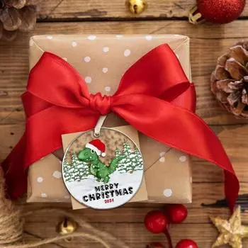 Рождественское украшение в виде животного, 2D, плоское акриловое украшение, мультяшная шапка Санты, подвесное украшение в виде животного для каминной полки рождественской елки B