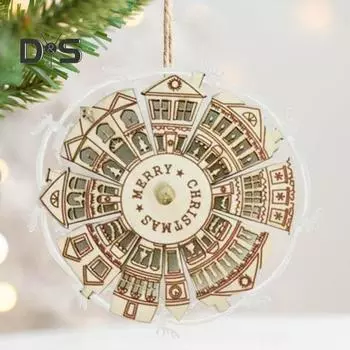 Рождественское украшение, винтажная вращающаяся игрушка на колесе, украшение, деревянная ретро-статуя-поворотник для домашнего офиса, подвесной декор на елку