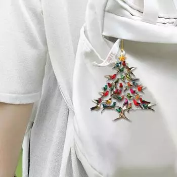 Рождественское украшение Yousheng, акриловая подвесная подвеска со шнурком, легко подвешивается, сверкающие блестки, украшение на рождественскую елку в виде колибри B