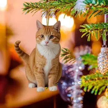 Рождественское украшение Yousheng Dog 2D акриловое подвесное украшение в виде щенка, рождественская елка, украшение для салона автомобиля, зеркало заднего вида, подарок для любителя собак A