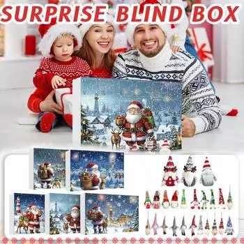 Рождество 24 дня Рождественский гном BlindBox Календарь обратного отсчета BlindBox Украшения Рождество BlindBox One Size