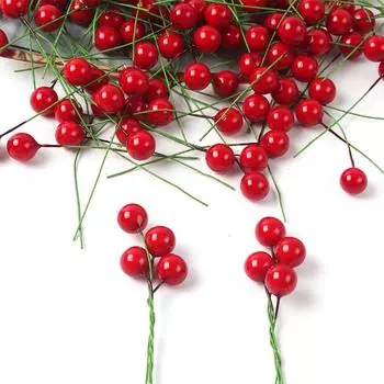 Рождество DIY 100 шт. товары для свадебной вечеринки украшения маленькие ягоды вишни маленькие ягоды мини-тычинка цветок ручной работы красный