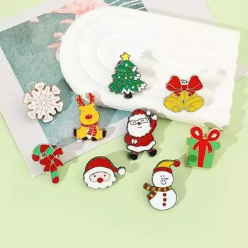 Рождество для пальто, рубашки, сумки, сплава, Лось, Санта-Клаус, рождественская елка, снеговик, подарок, ювелирные изделия