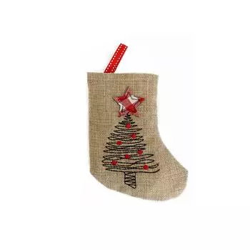 Рождество Рождественские носки Рождественские подарочные мешочки Рождественские вышитые маленькие носки Подвески Украшения для рождественской елки Мешочки One Size
